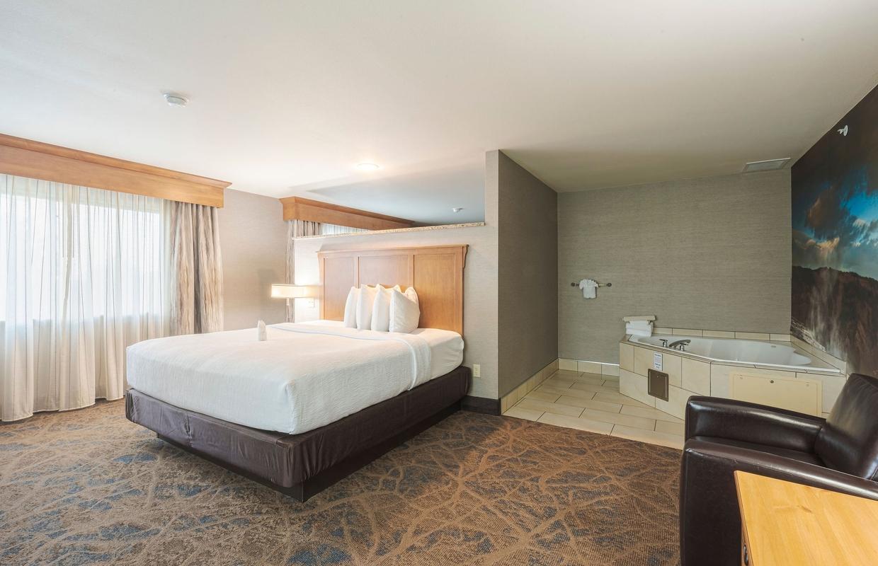 Spacious king suite with whirlpool tub at Best Wes